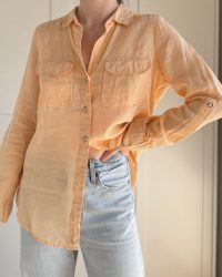 Koszula brzoskwinia 100% len M