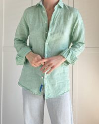 Miętowa koszula Beaufort & Blake 100% len M