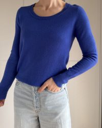 Kobaltowy sweter wełna/kaszmir S