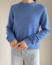 Błękitny sweter wełna/wiskoza/kaszmir L/XL